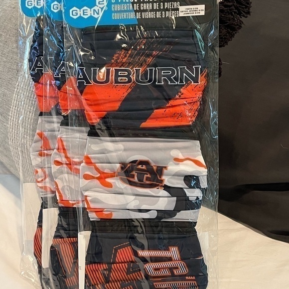 Auburn University 3 Piece Per Pack Face Covering NWT Boys Youth Size 8 - 20 - Picture 6 of 7